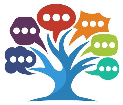 icon illustration with the concept of a conversation tree